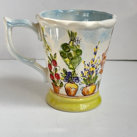 Ma Maison Ceramic Mug Set 4 Floral Butterfly Hand Painted by Tabletops Unlimited - Picture 2 of 15